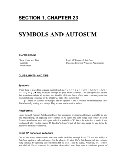 SYMBOLS AND AUTOSUM