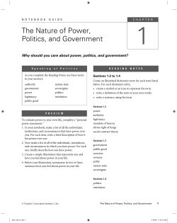 The Nature of Power, Politics, and Government