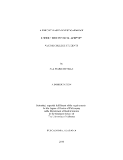 A theory-based investigation of leisure time physical