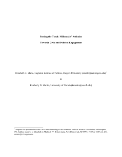 Passing the Torch: Millennials` Attitudes Towards Civic and Political