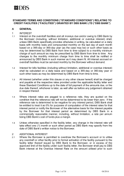 (“The Facilities”) GRANTED BY THE DEVELOPMENT BANK O