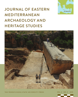 JOURNAL OF EASTERN MEDITERRANEAN ARCHAEOLOGY AND
