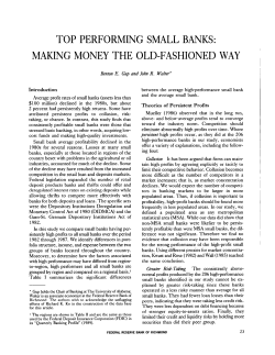 Top Performing Small Banks: Making Money the Old