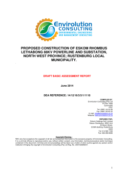 proposed construction of eskom rhombus lethabong 88kv powerline