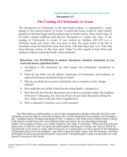 The Coming of Christianity to Axum