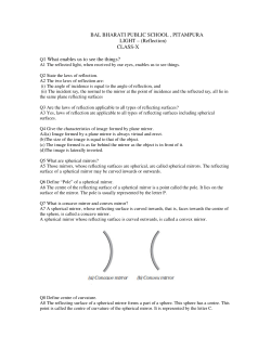 Light _Reflection - Bal Bharati Public School