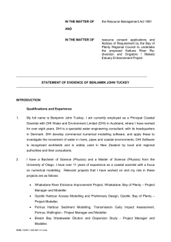 IN THE MATTER OF the Resource Management Act 1991 AND IN