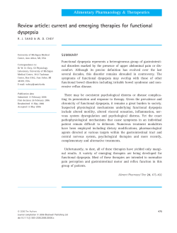 Review article: current and emerging therapies for functional