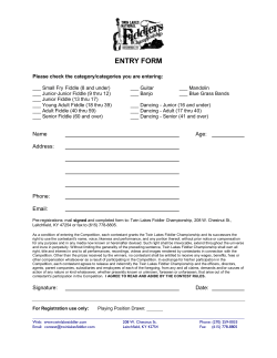 entry form - Twin Lakes National Fiddler Championship