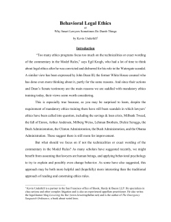 Behavioral Legal Ethics