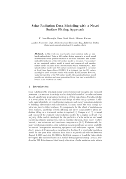 Solar Radiation Data Modeling with a Novel Surface Fitting Approach