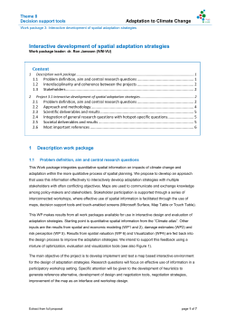Interactive development of spatial adaptation strategies