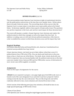 Spring 2014 - Legal Studies Major