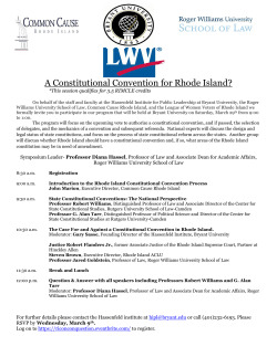 A Constitutional Convention for Rhode Island?