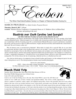 2017: March Newsletter - Hilton Head Island Audubon Society