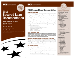 Secured Loan Documentation