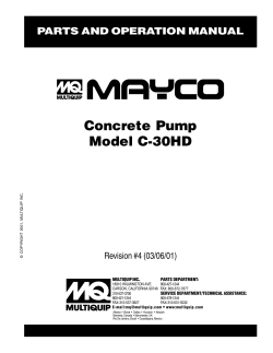 Concrete Pump Model C-30HD - Multiquip Inc