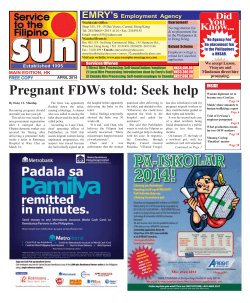 Pregnant FDWs told: Seek help