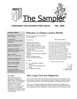 The Sampler - Vermilion Public Library
