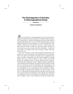 The Disintegration of Somalia: A Historiographical Essay