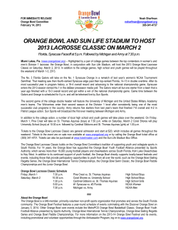 2013 Orange Bowl Lacrosse Classic Announced