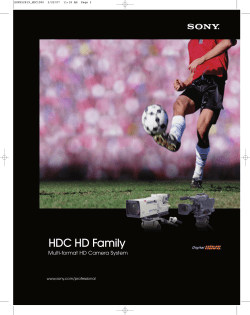 HDC HD Family - Sony | Broadcast