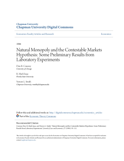 Natural Monopoly and the Contestable Markets