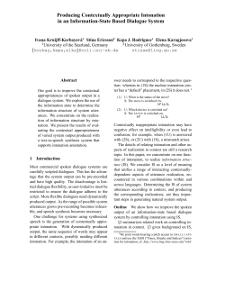 Producing Contextually Appropriate Intonation in an - clic