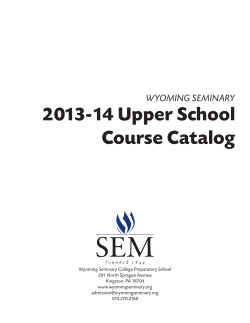 2013-14 Upper School Course Catalog