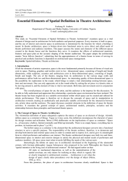 Essential Elements of Spatial Definition in Theatre