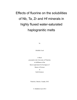 Effects of fluorine on the solubilities of Nb, Ta, Zr and Hf