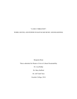 WORD, SOUND, AND POWER IN RASTAFARI MUSIC - MD-SOAR