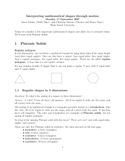 1 Platonic Solids - Wake Forest Student, Faculty and Staff Web Pages