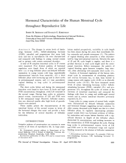 Hormonal Characteristics of the HumanMenstrual Cycle throughout