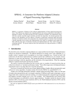 SPIRAL: A Generator for Platform-Adapted