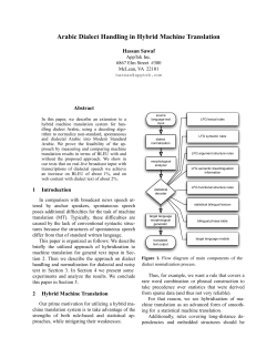 Arabic Dialect Handling in Hybrid Machine Translation