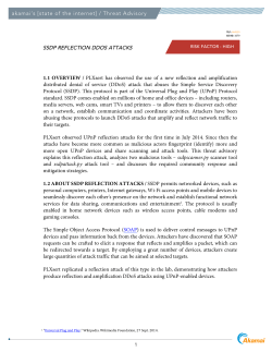 SSDP Reflection Threat Advisory