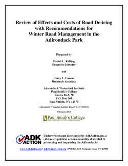Review of Effects and Costs of Road De-icing