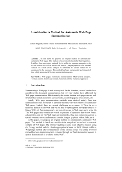 A multi-criteria Method for Automatic Web Page Summarization