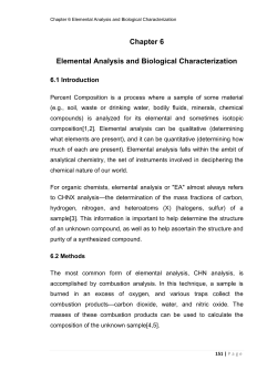 Chapter 6 Elemental Analysis and Biological