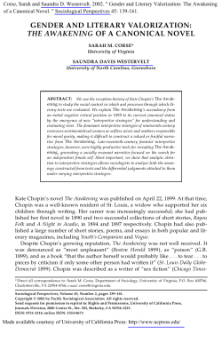 Gender and literary valorization: the awakening of a