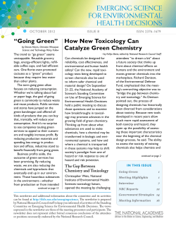 How New Toxicology Can Catalyze Green Chemistry - NAS
