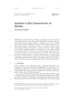 Isolation Is Not Characteristic of Models
