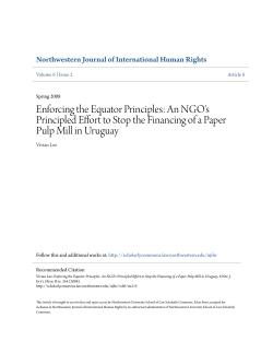 Enforcing the Equator Principles - Northwestern University School of