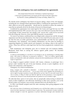 Abolish contingency fees and conditional fee agreements