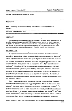 Internal structure of the chromatin subunit