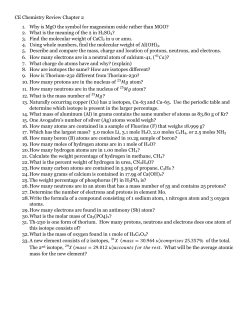 CE Chemistry Review Chapter 2 1. Why is MgO the