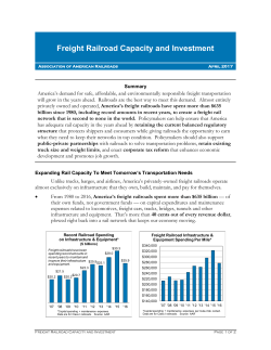 Freight Railroad Capacity and Investment