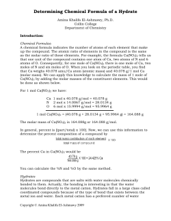 Determining Chemical Formula of a Hydrate