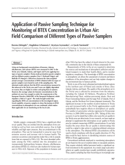 Field Comparison of Different Types of Passive Samplers